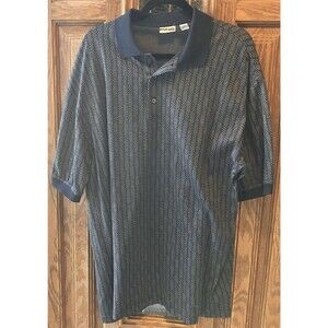 PING Golf Knit Polo Shirt Mens L Windowpane Check 100% Mercerized Combed Cotton